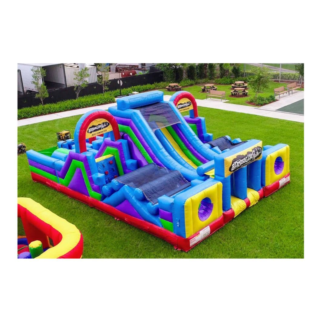 Large obstacle course jumping castle with multiple slides and activities - premium Cape Town hire